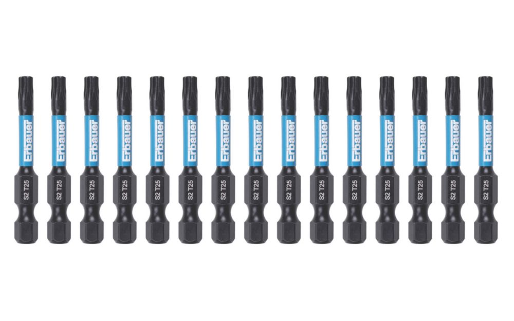 Jeu de 15 embouts TX25 à tige hexagonale 50 mm Erbauer