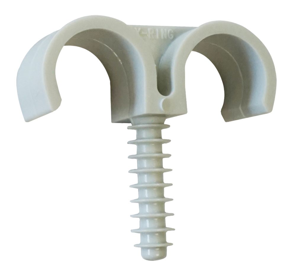 Clip de fixation double gaine ICTA ou tube IRL diamètre 25mm, ING Fixation, Lot de 10