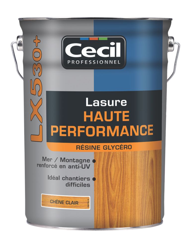 Lasure Cecil Professionnel LX530+ haute performance chêne clair satiné 5L