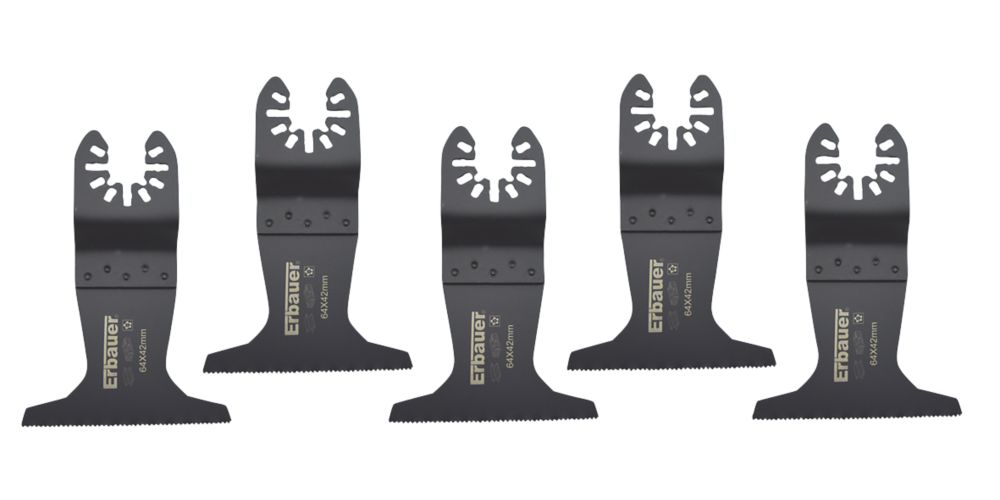Jeu de 5 lames plongeantes bois/métal/plastique 64mm Erbauer