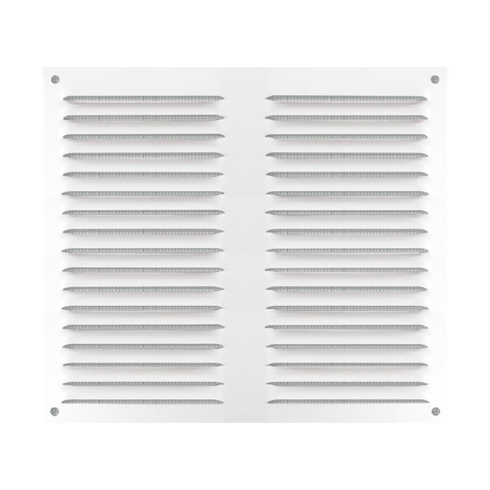 Grille à persiennes fixes avec moustiquaire Eoliance Habitat blanche 200mm x 200mm