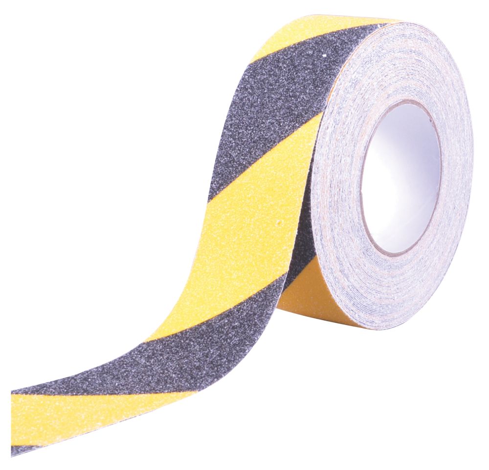 Ruban adhésif antidérapant noir / jaune 18m x 50mm