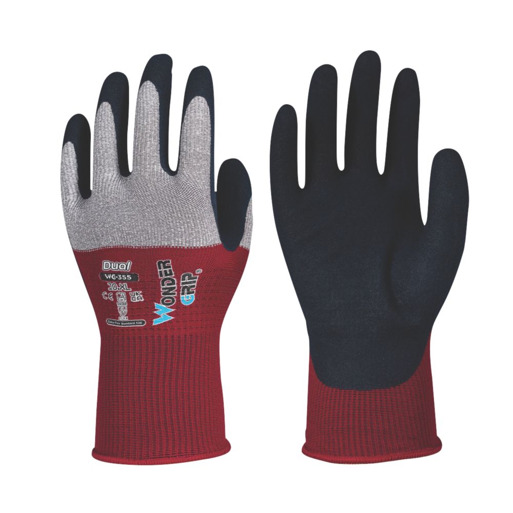 Gants de manutention Wonder Grip WG-355 DUAL rouge/noir/gris taille XL