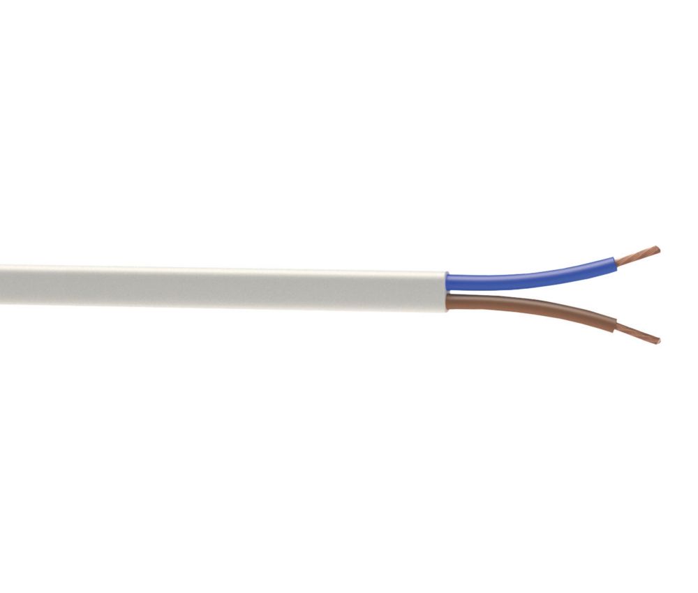 Câble électrique souple HO3VVH2-F 2x0,75 mm² 50m blanc