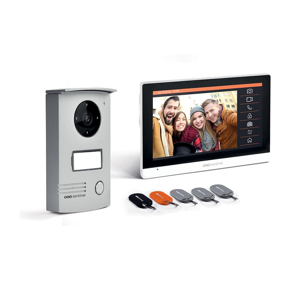 Interphone vidéo filaire SCS Sentinel avec fonction RFID (badges) blanc