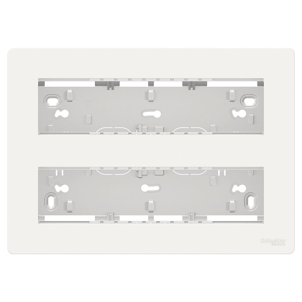 Cadre saillie 8 postes 2x8 modules Unica Blanc Schneider