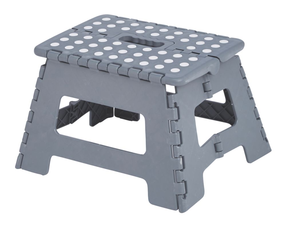 Marchepied 1 marche pliant en polypropylène 22 cm gris