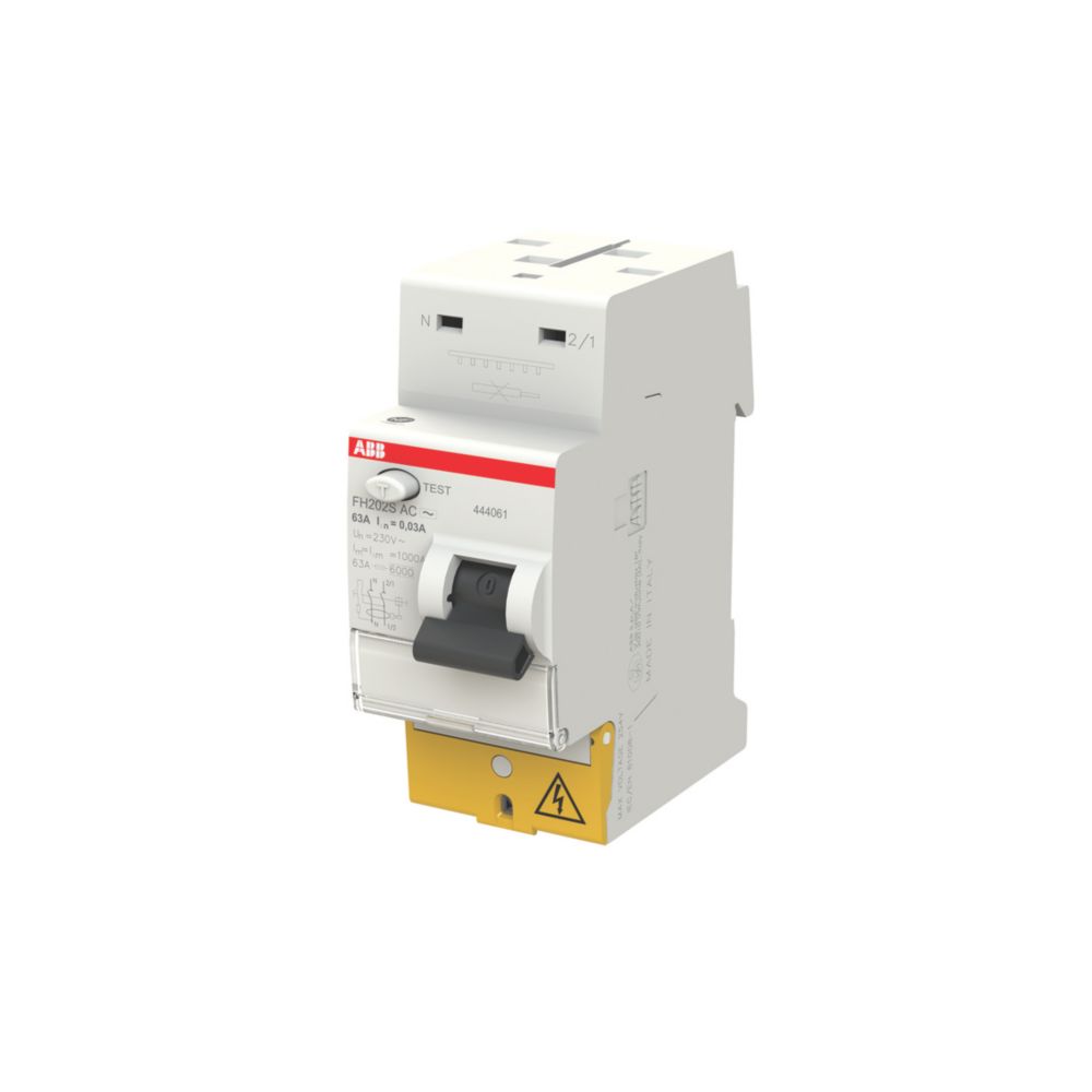 Interrupteur différentiel 63A type AC 30mA 1P+N auto ABB