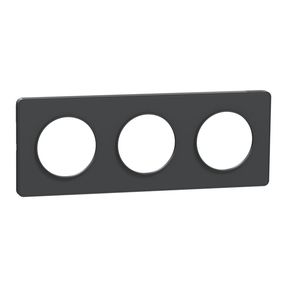 Plaque de finition 3 postes Odace Touch anthracite Schneider