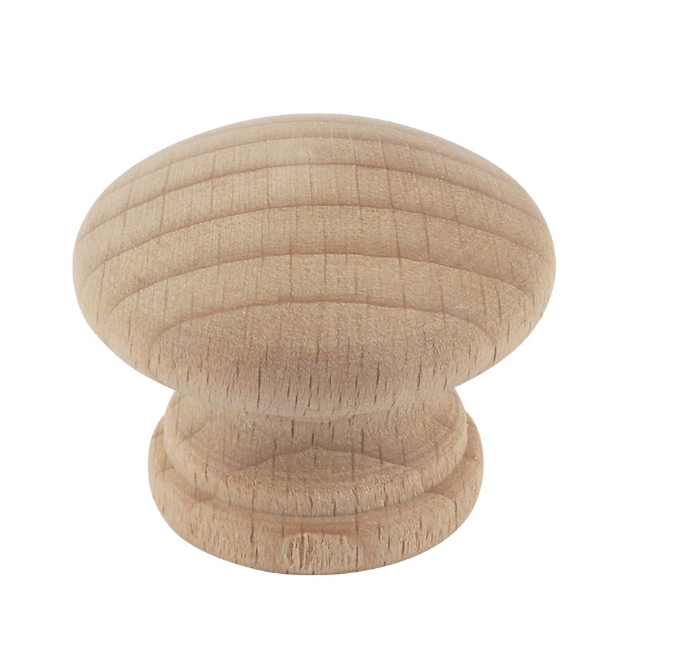 Lot de 2 poignées de porte de meuble traditionnelles en hêtre massif 30mm