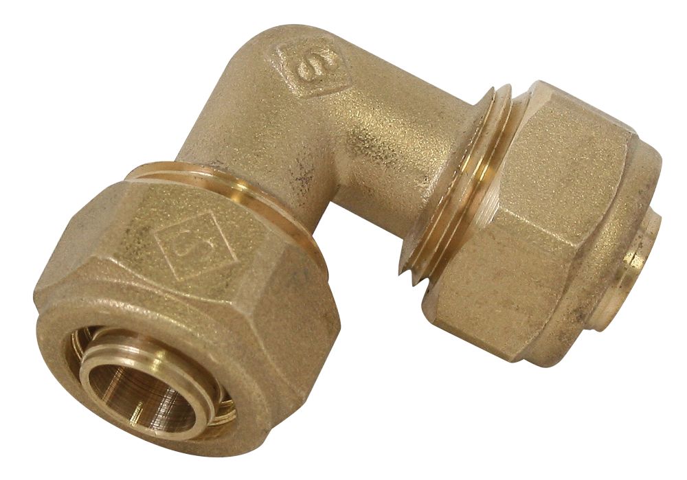 Raccord coudé égal à compression Fixoconnect laiton 12mm x 12mm