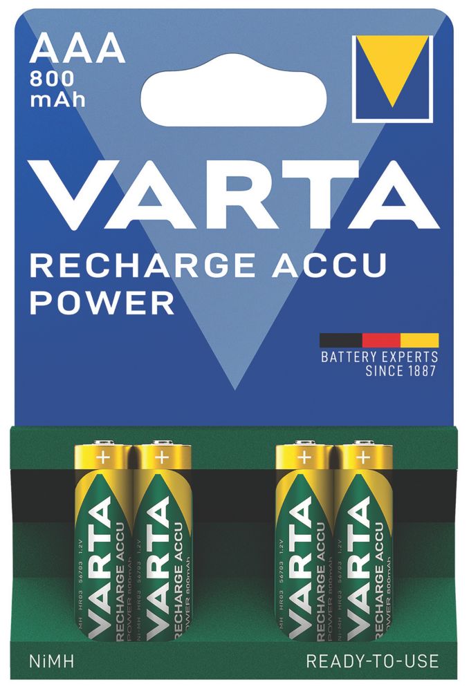 Lot de 4 piles AAA rechargeables Varta Ready2Use