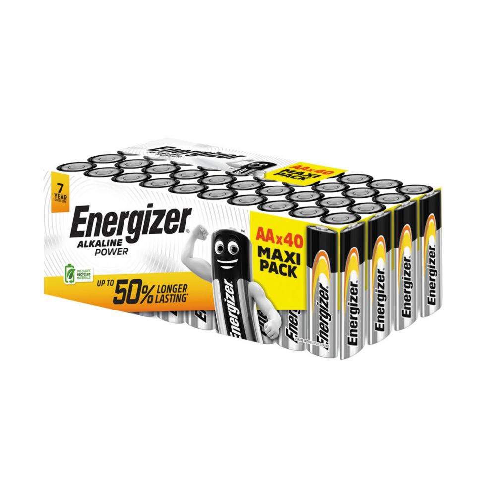 Piles alcalines AA Energizer Power, 40 pièces