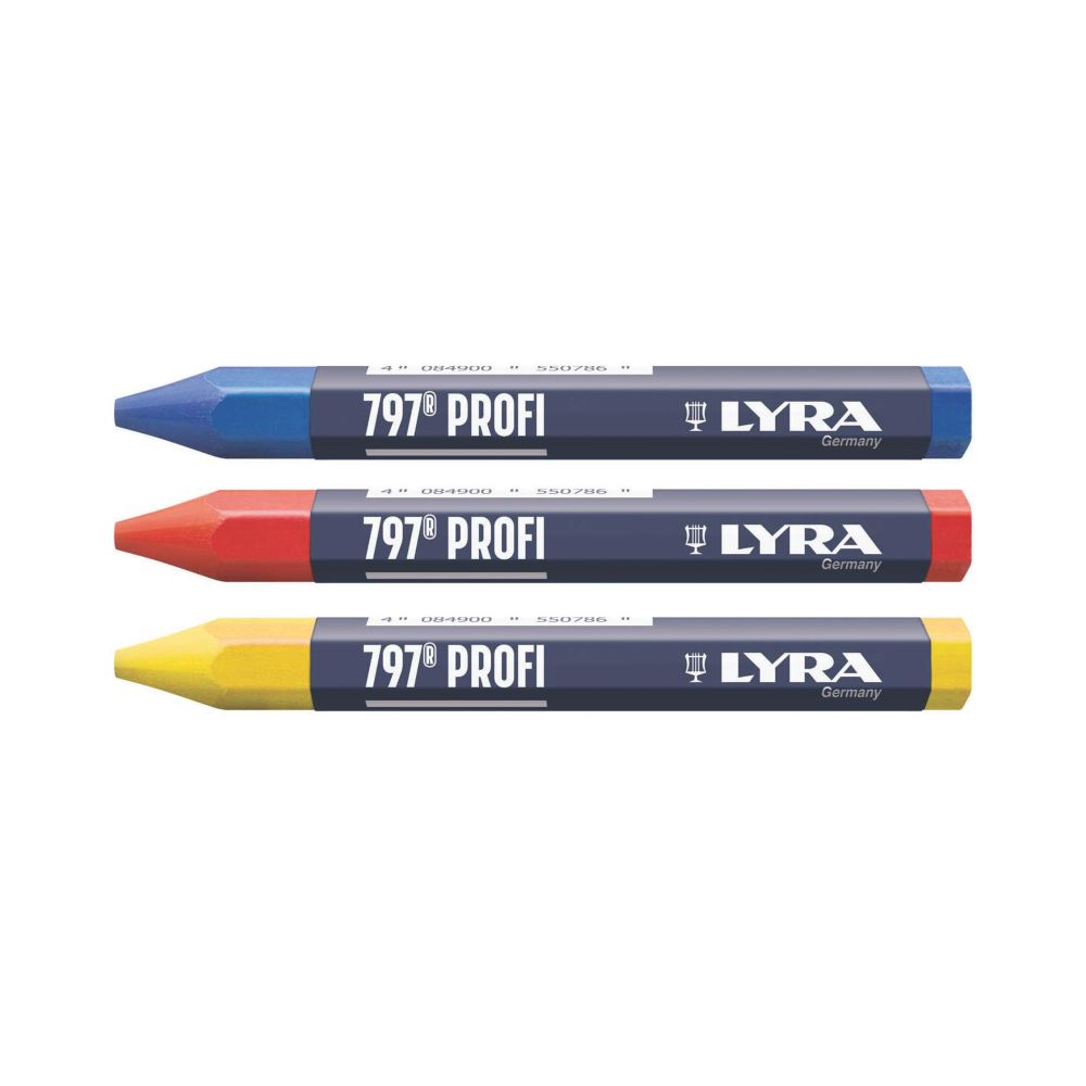3 craies de marquage Lyra, assortiment de couleurs