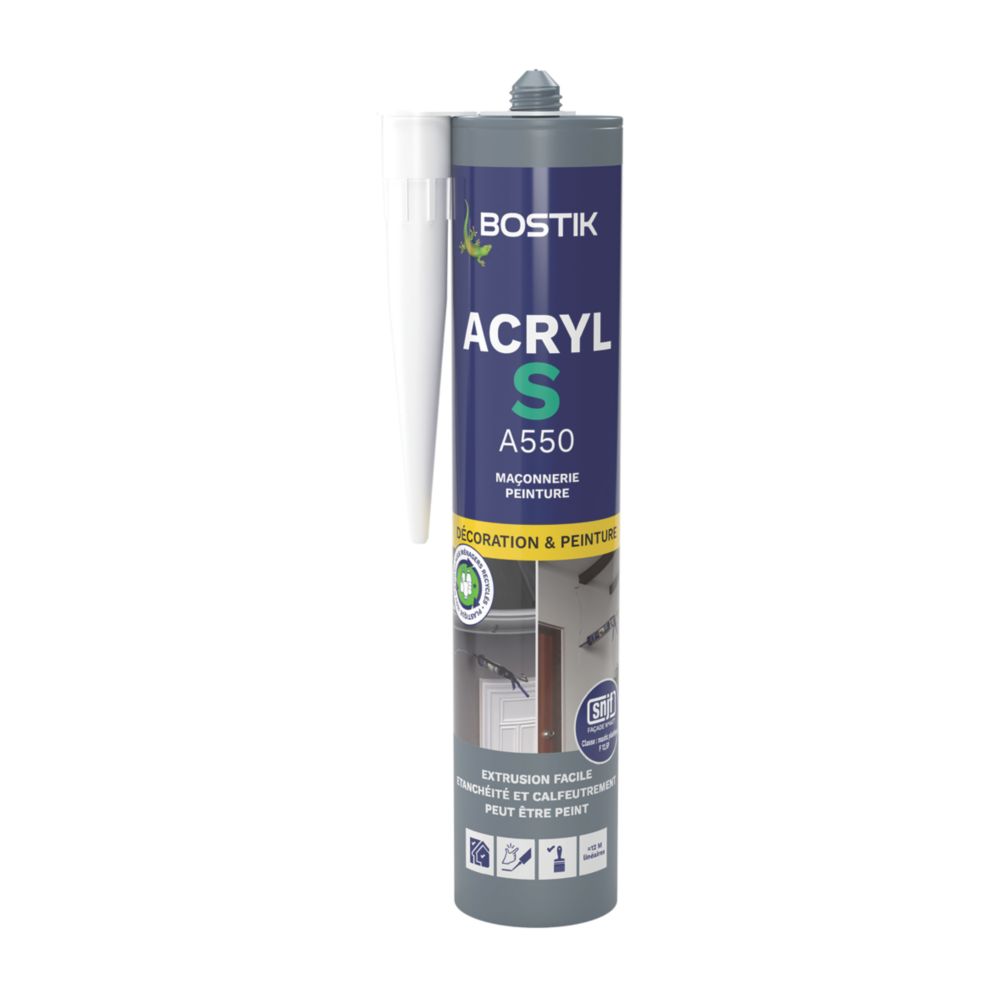 Mastic d'étanchéité acrylique Acryl S blanc 310ml Bostik
