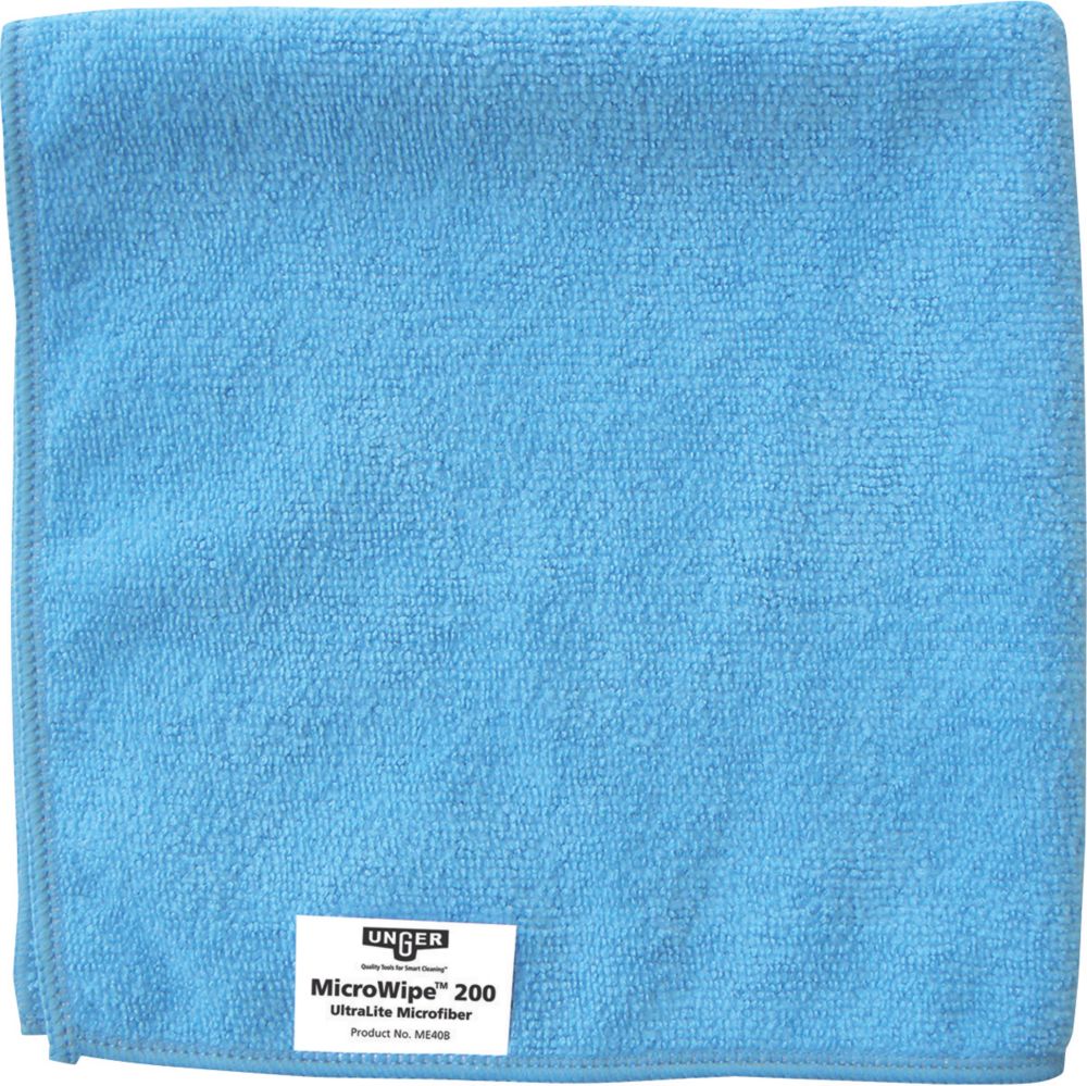 10 chiffons en microfibre Unger bleus 400 x 400mm