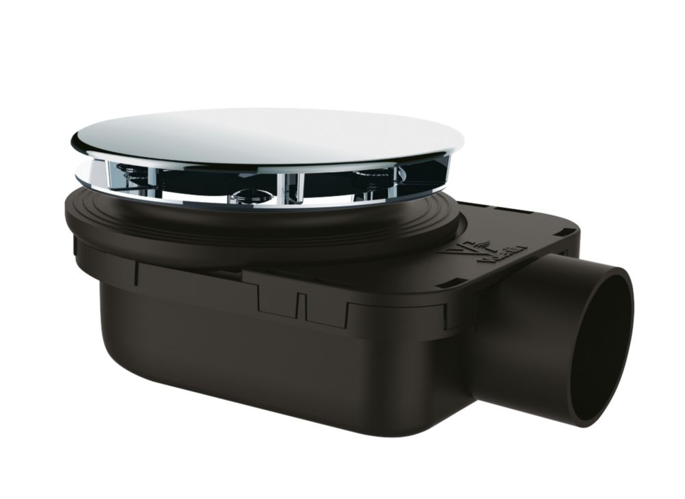Bonde de douche ultra-plate Smart H48 Valentin noir/chromé 90mm