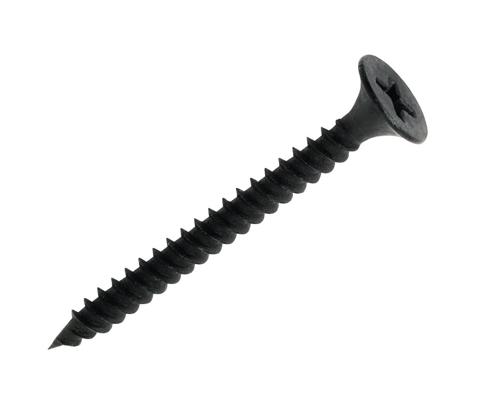 1000 vis pour cloison sèche non assemblées Easydrive, filetage double, tête évasée, phosphate noir, 3,5 x 55mm