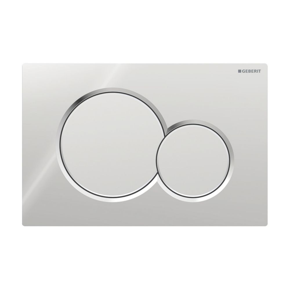 Plaque de chasse d'eau double chasse Geberit Sigma01, chromé