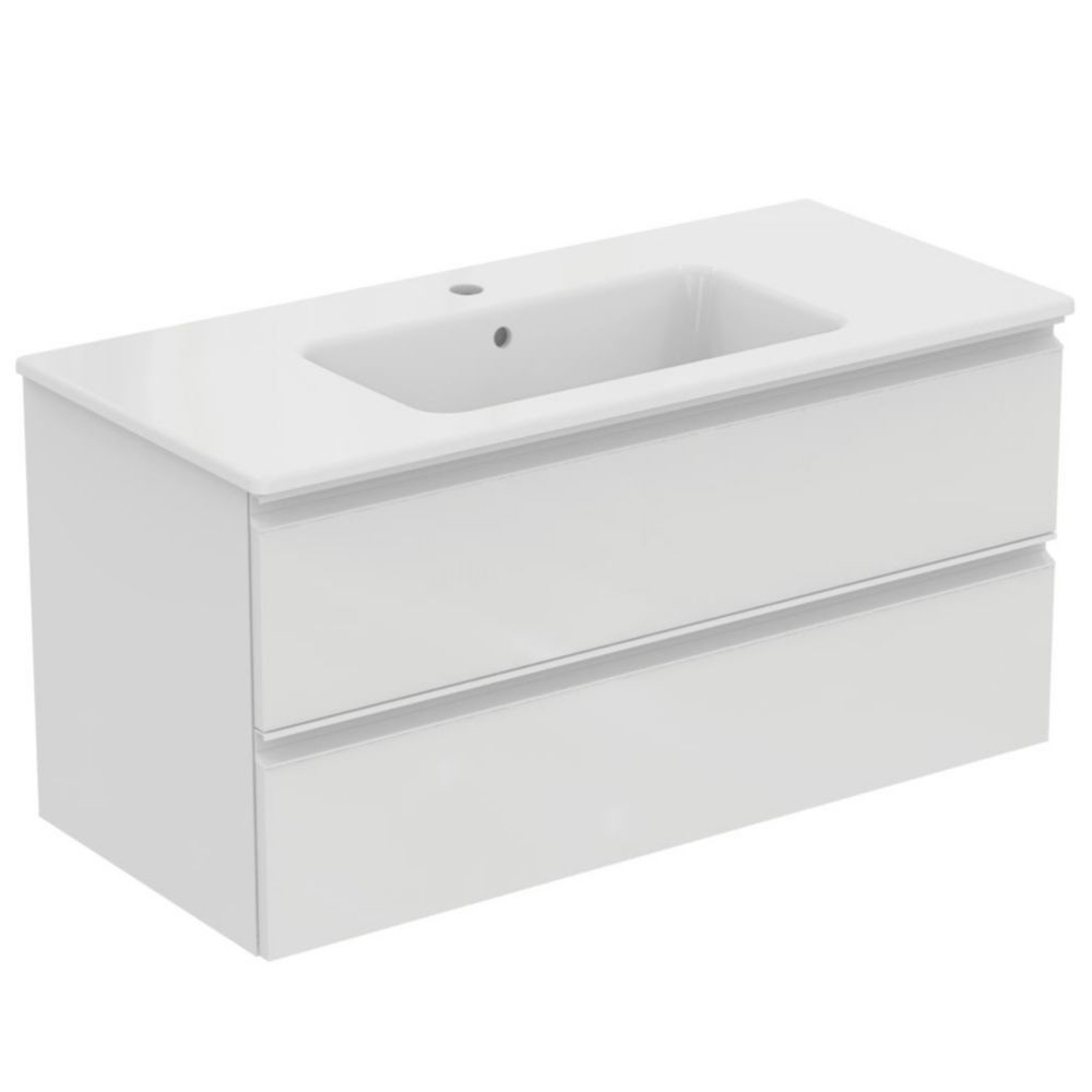Meuble pour lavabo Ideal Standard blanc brillant 1 015 x 465 x 505m