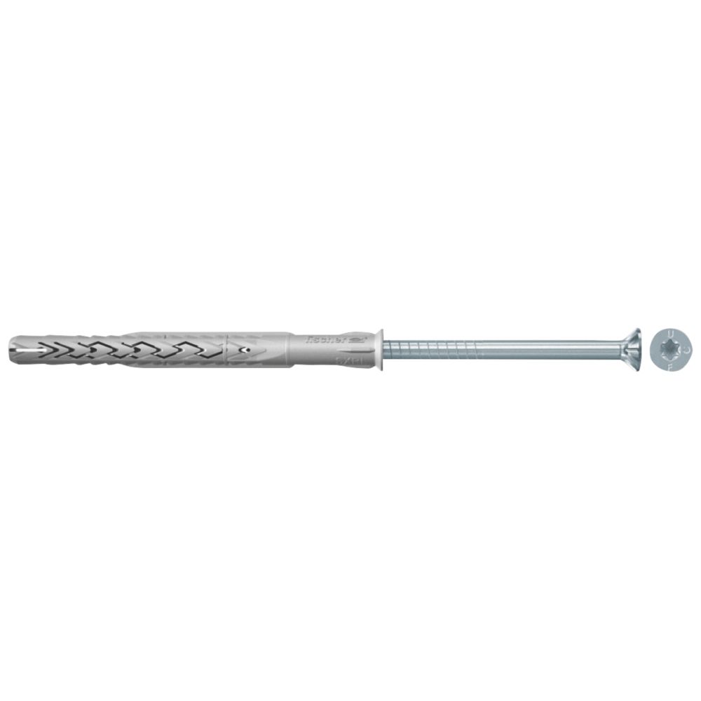 Lot de 50 fixations pour châssis en nylon Fischer SXR-L T avec vis à tête fraisée zinguées 10 x 120mm