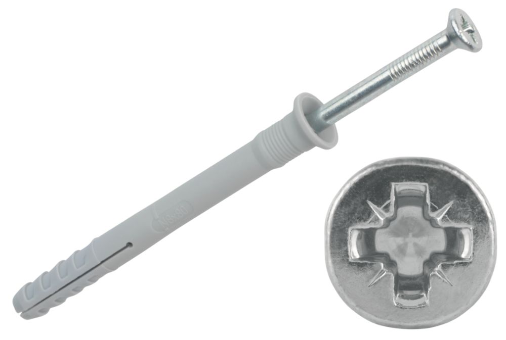 50 chevilles à frapper en nylon Fischer 8 x 80mm