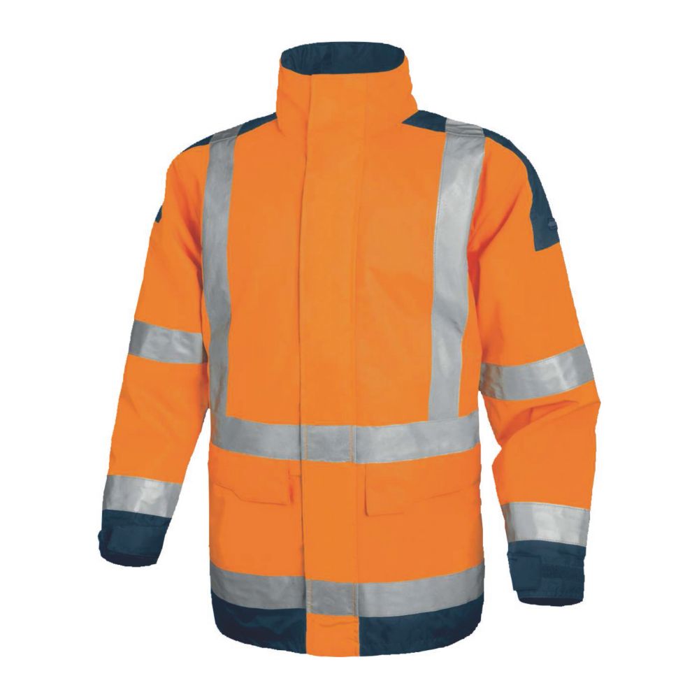 Parka imperméable haute visibilité Delta Plus orange/bleu marine, taille S