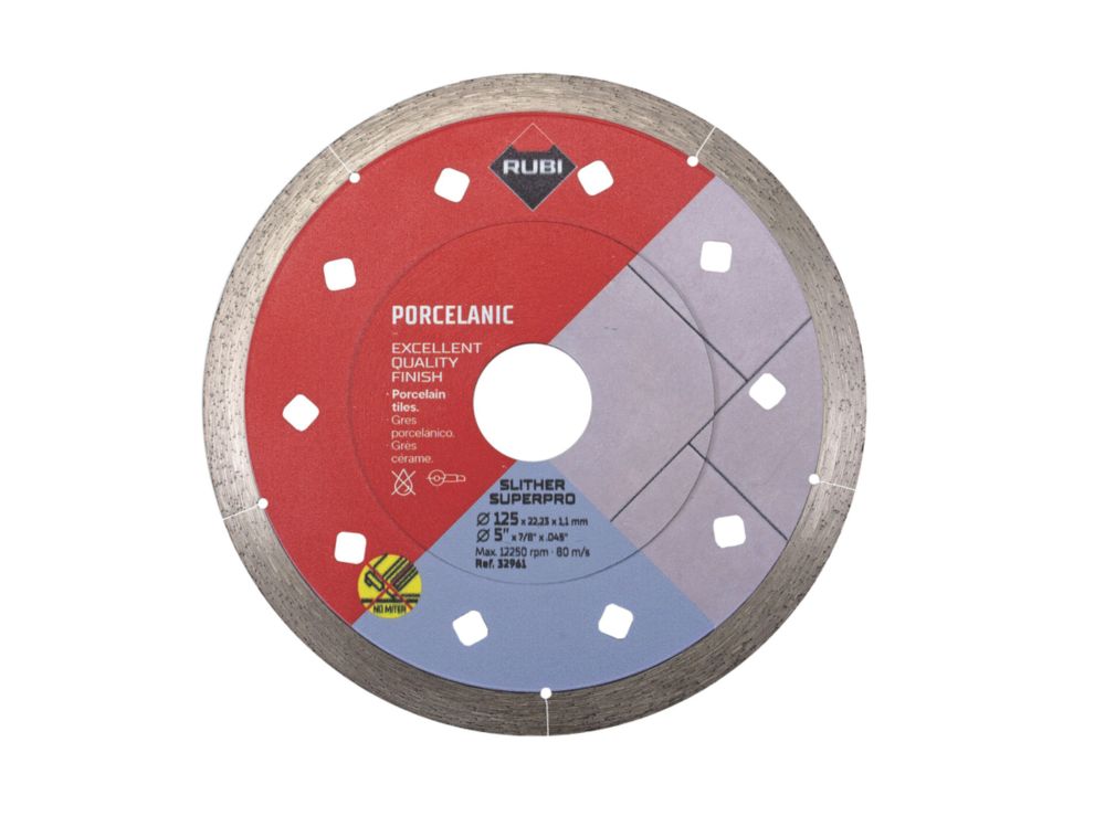 Disque diamant à tronçonner multimatériaux Slither 125 Superpro 125mm x 22,2mm Rubi