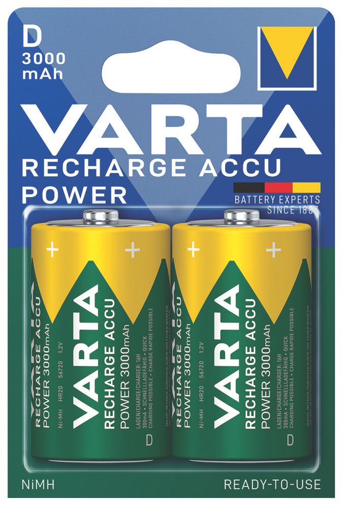 Lot de 2 piles D rechargeables Varta Ready2Use