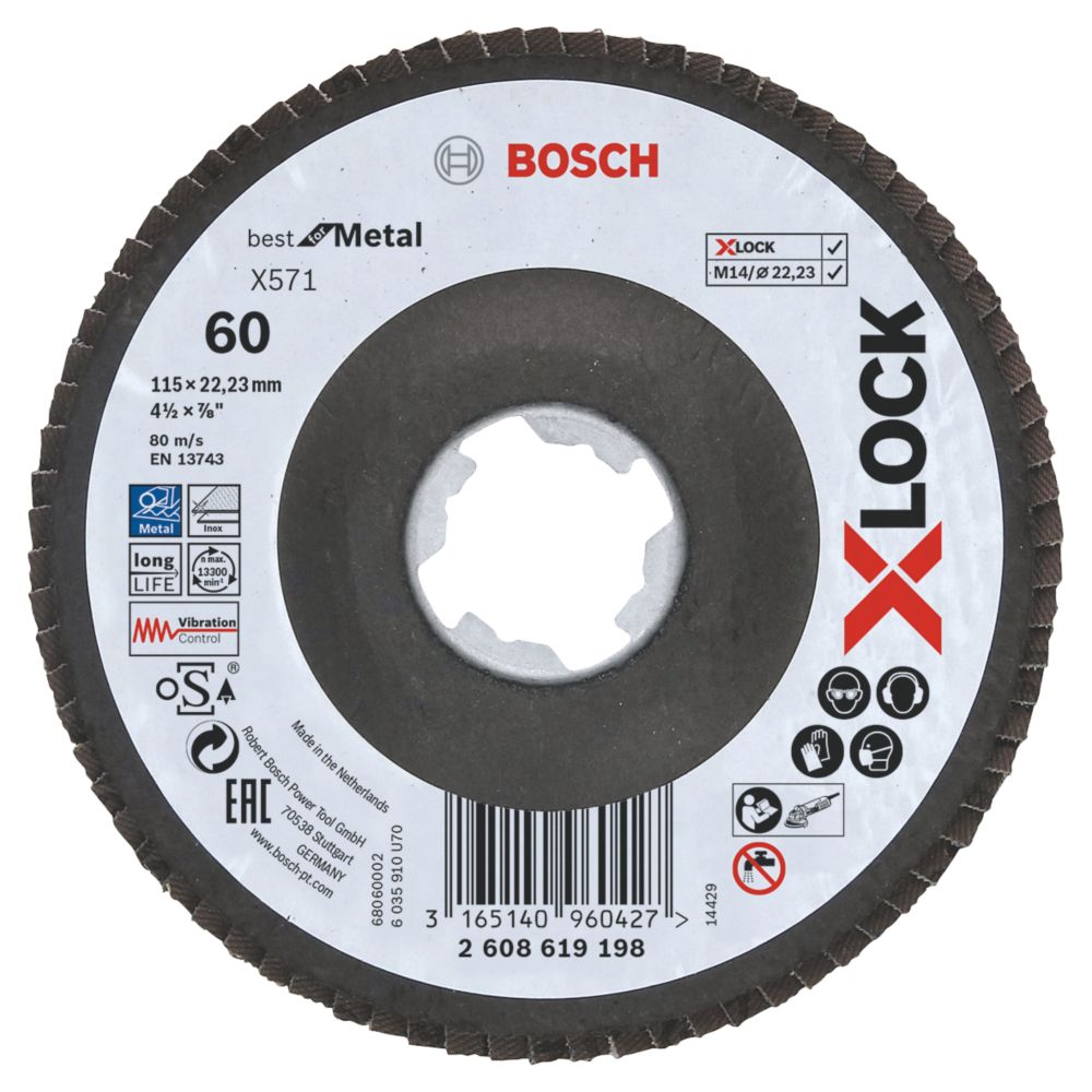 Disque à lamelles 115mm grain 60 X-Lock Bosch