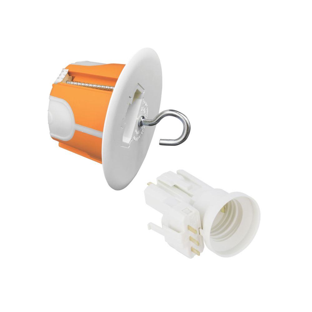 Boîte étanche orange revêtement sec 1 module Capri, point central DCL, douille E27 et fiche 50mm