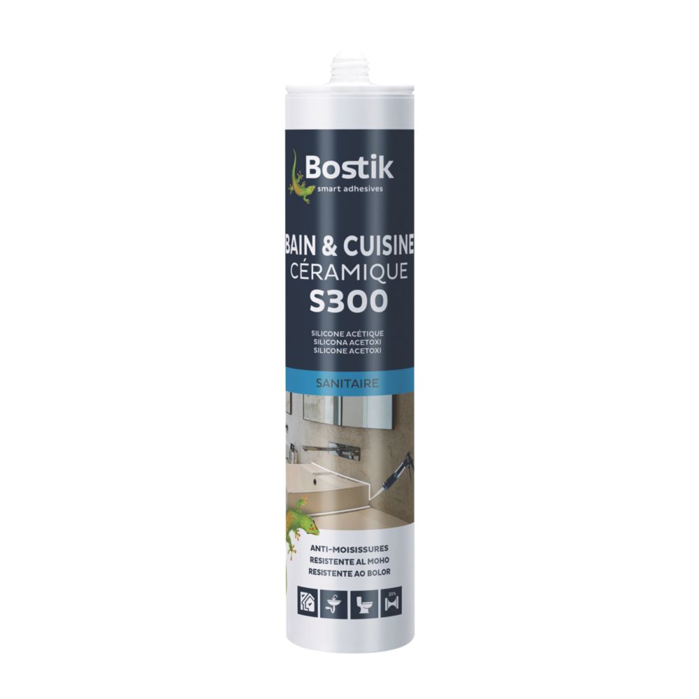 Mastic silicone sanitaire blanc S300 Bostik 300ml