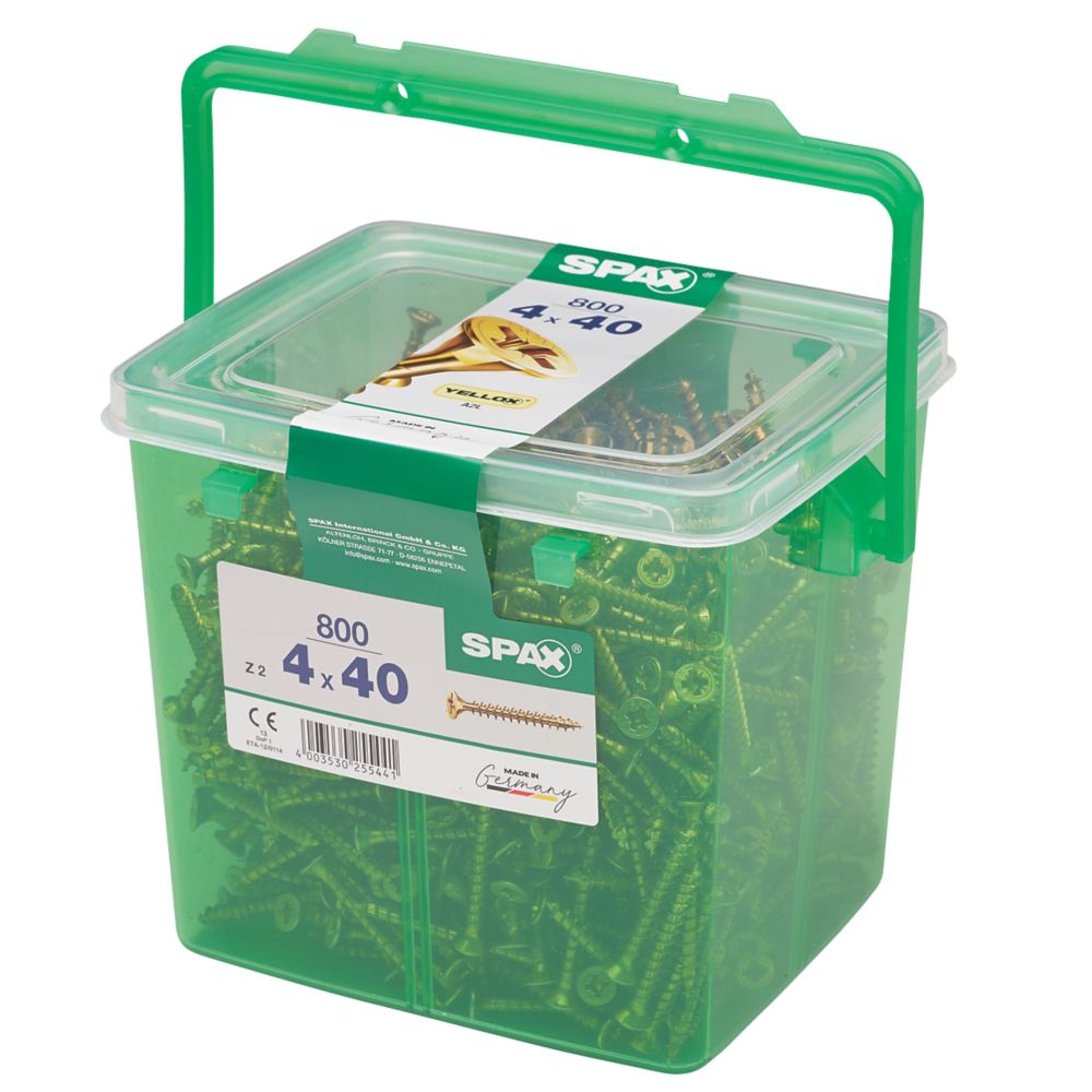 800 vis à bois à tête fraisée plate PZ Spax Yellox 4 x 40mm