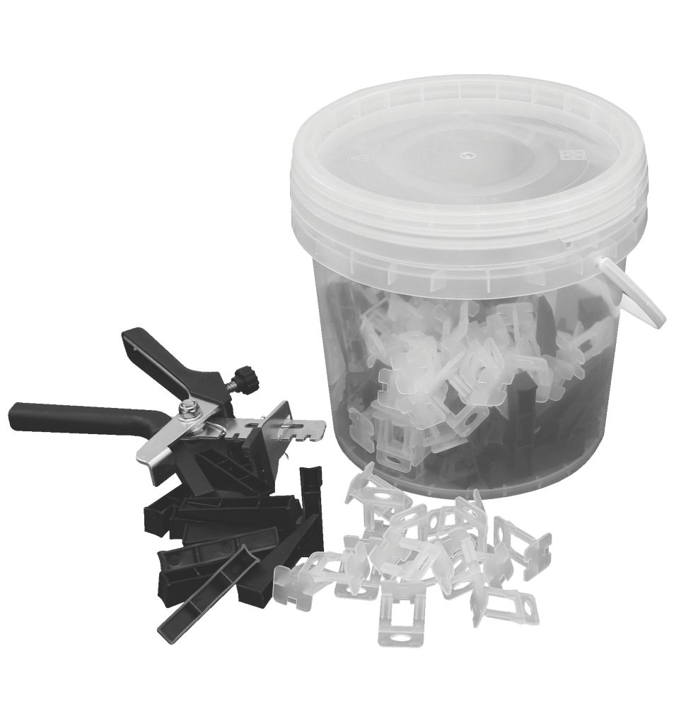 Système de nivellement de carreaux LSPC-2-SET, kit de 201 pièces No Nonsense
