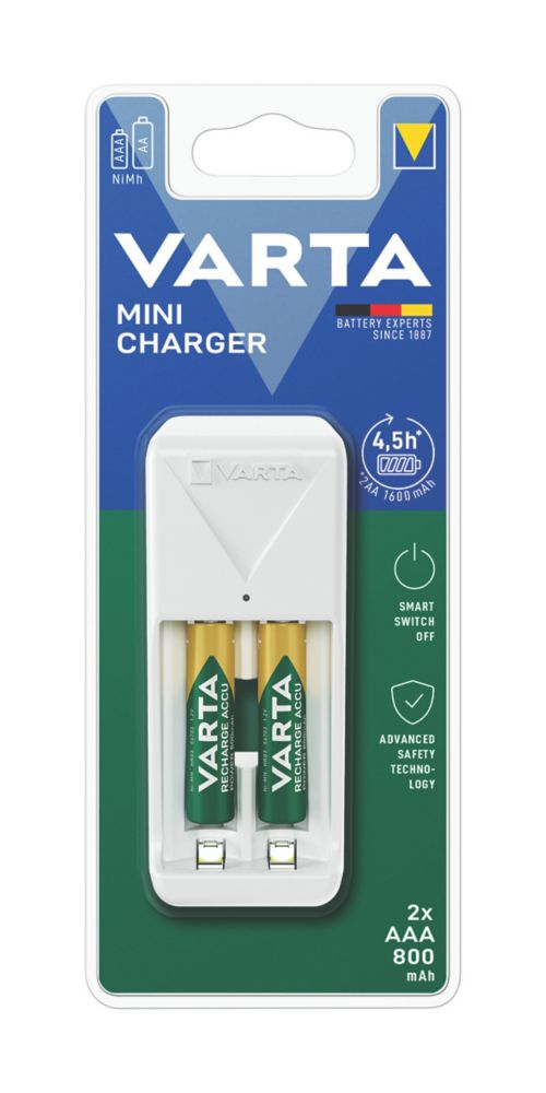 Mini-chargeur Varta AAA avec 2 piles AAA