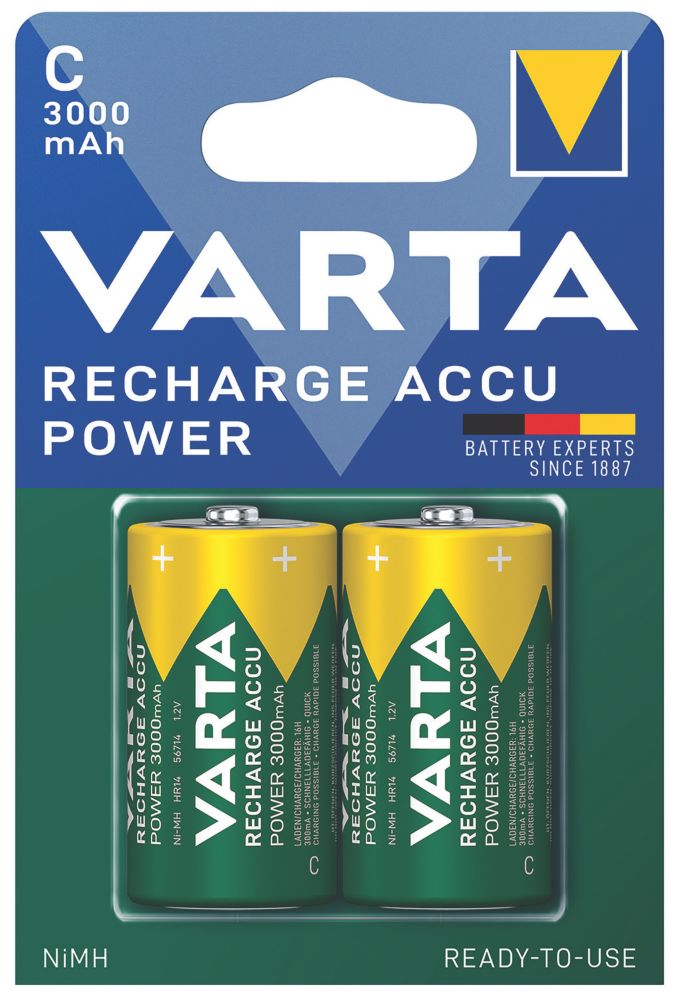 Lot de 2 piles C rechargeables Varta Ready2Use