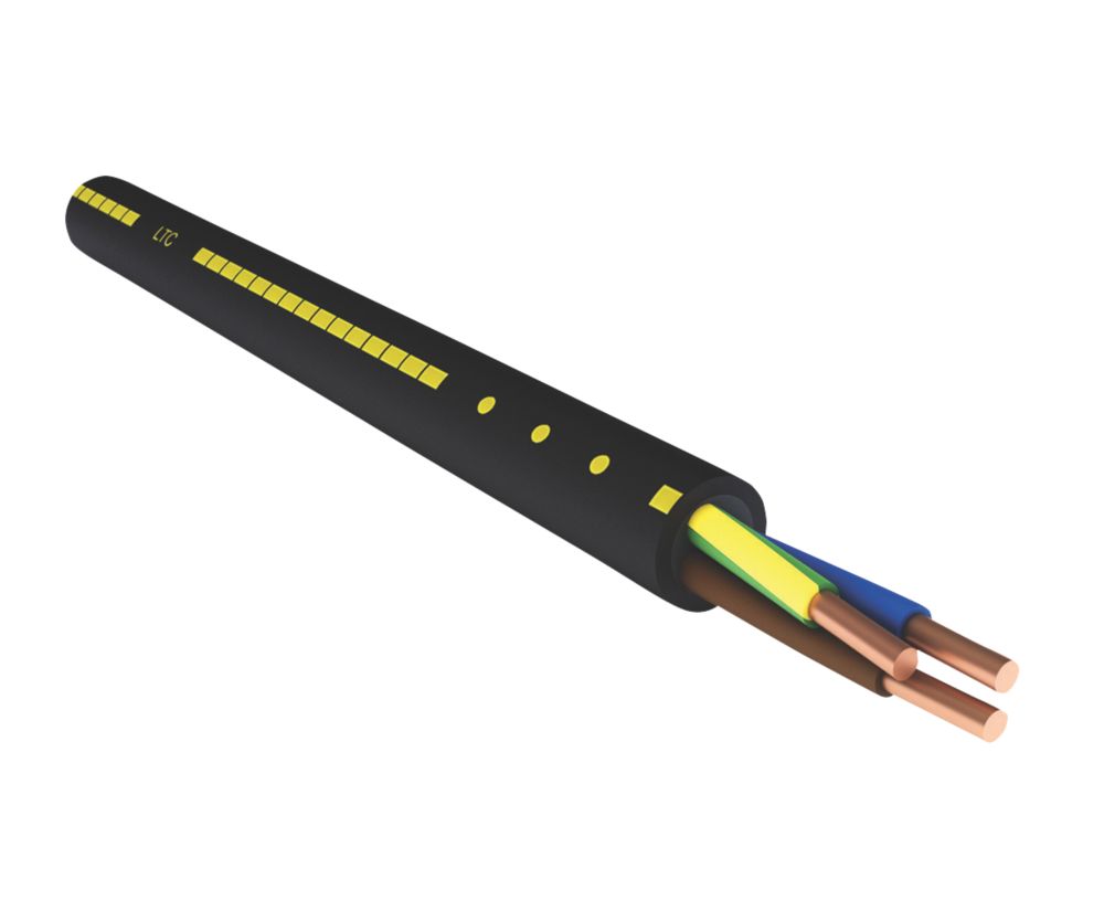 Câble électrique rigide R2V 3G2,5 mm² 50m noir