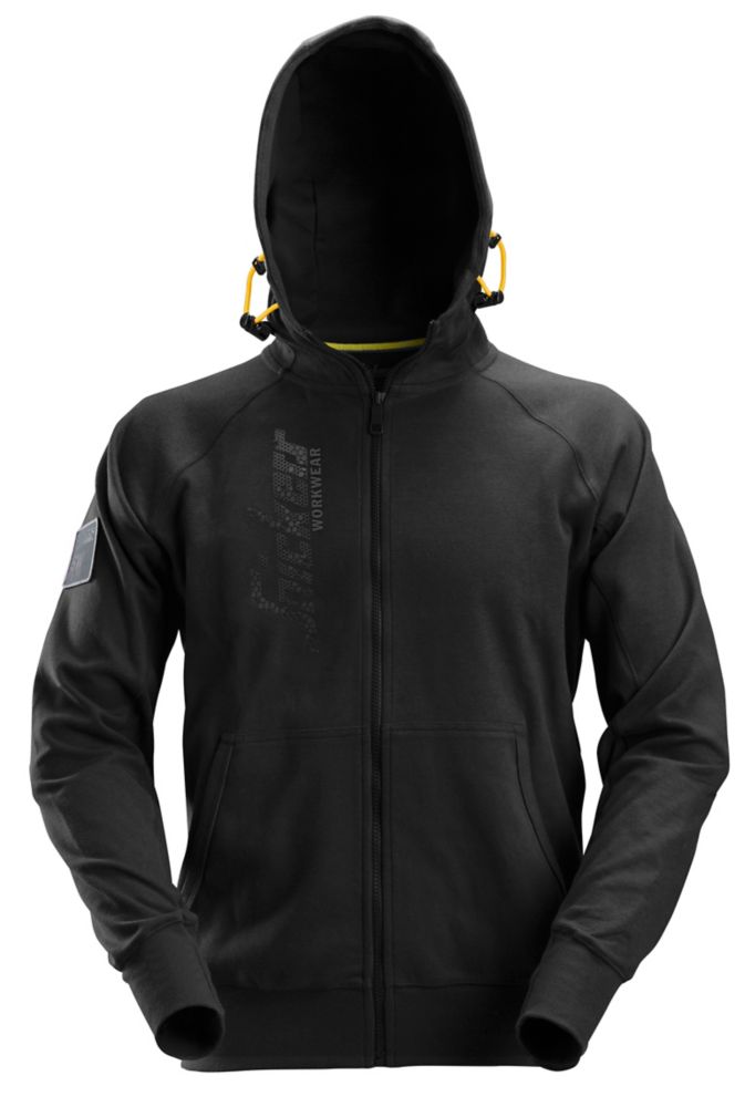 Sweat à capuche zippé avec logo Snickers noir taille XXXL