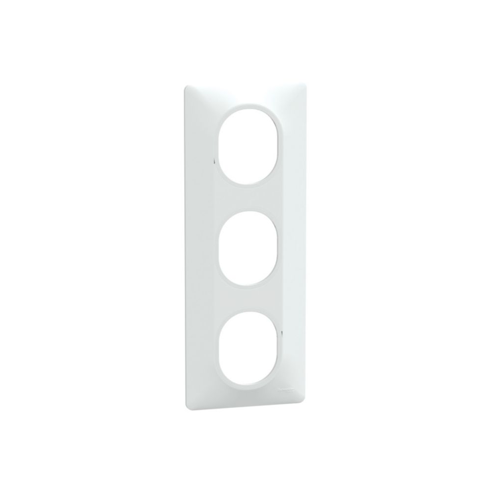 Plaque de finition 3 postes vertical Ovalis Blanc Schneider