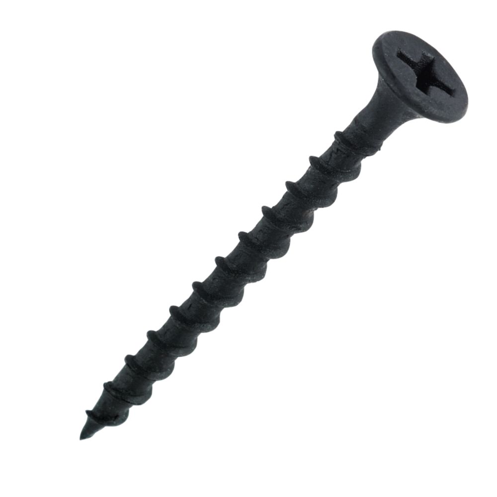 1 000 vis pour cloison sèche non assemblées Easydrive, filetage grossier, tête évasée, noires 3,5 x 42mm