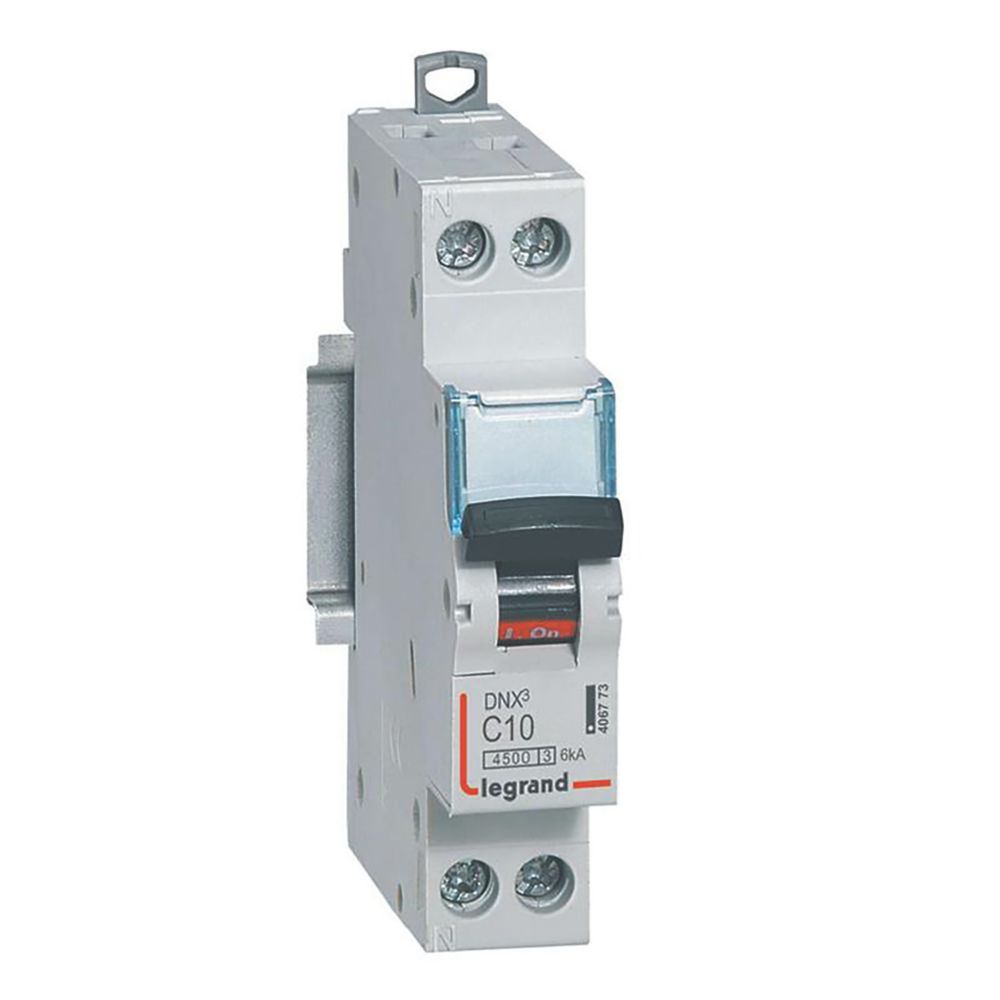 Disjoncteur 10A type C A vis 4,5kA 1P+N DNX3 Legrand