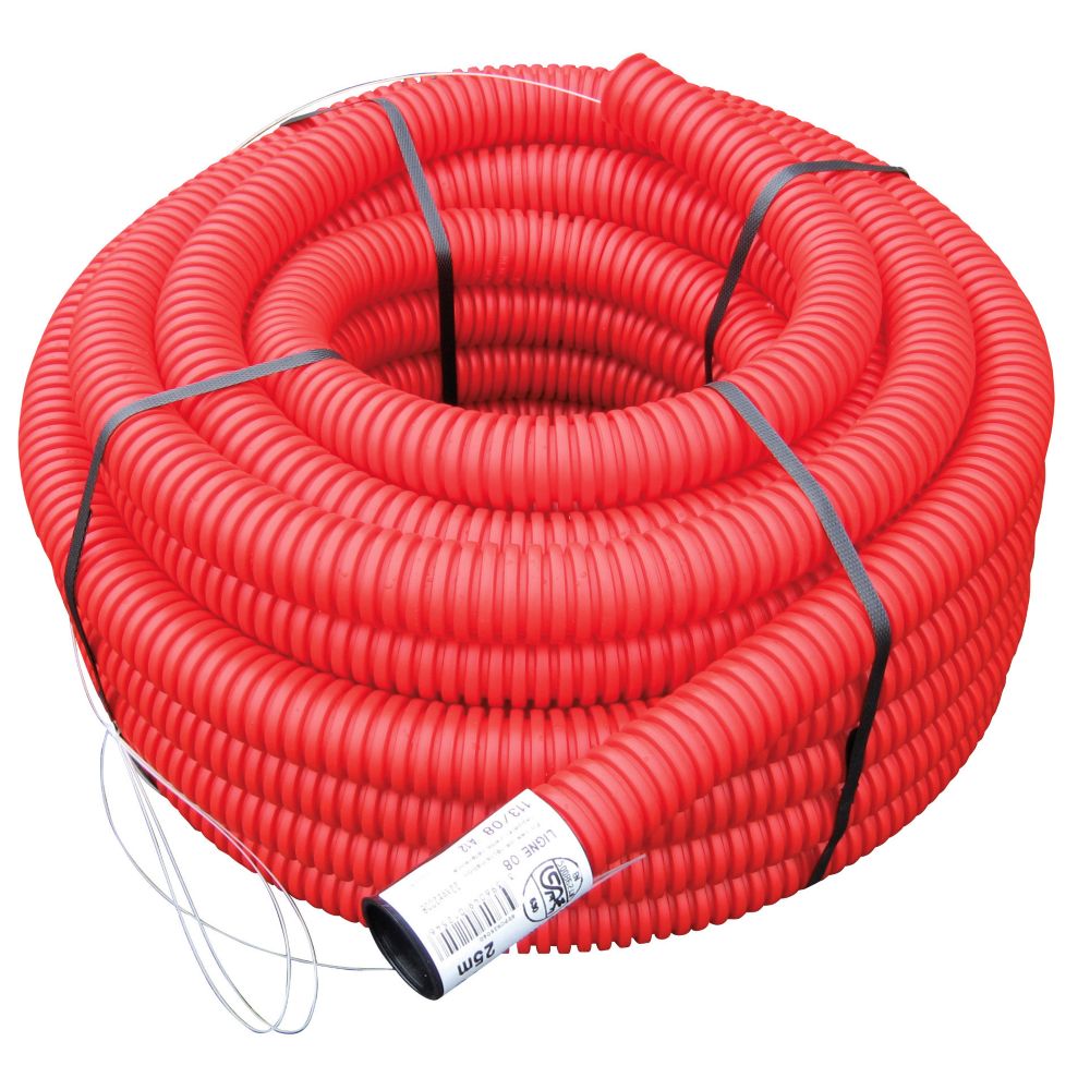 Gaine de conduit flexible Fitt 50mm x 15m, rouge