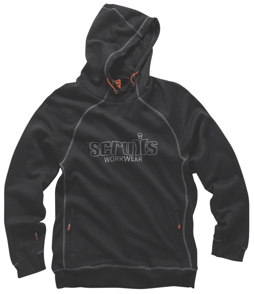 Sweat de travail à capuche Scruffs Trade noir, taille XL