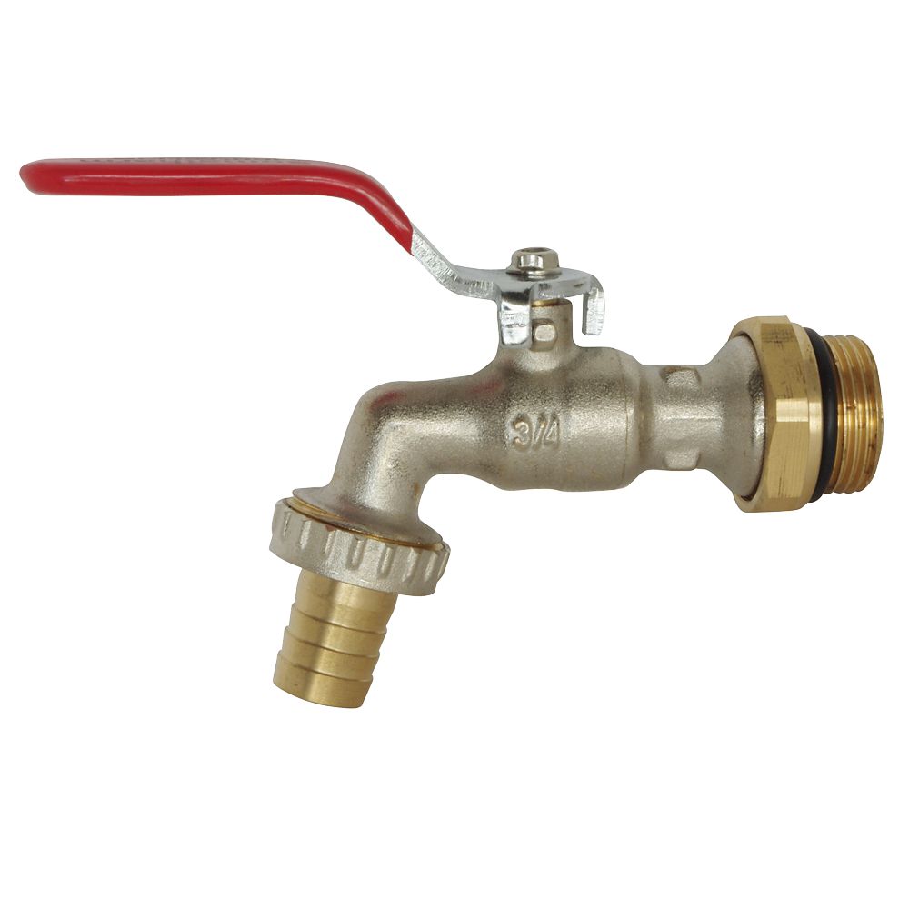 Robinet de puisage orientable à sphère poignée plate mâle Pronorm 20/27 3/4" - Sortie 3/4
