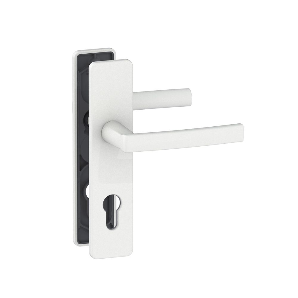 Paire de poignées de porte trou cylindre Vachette KOYA, blanc