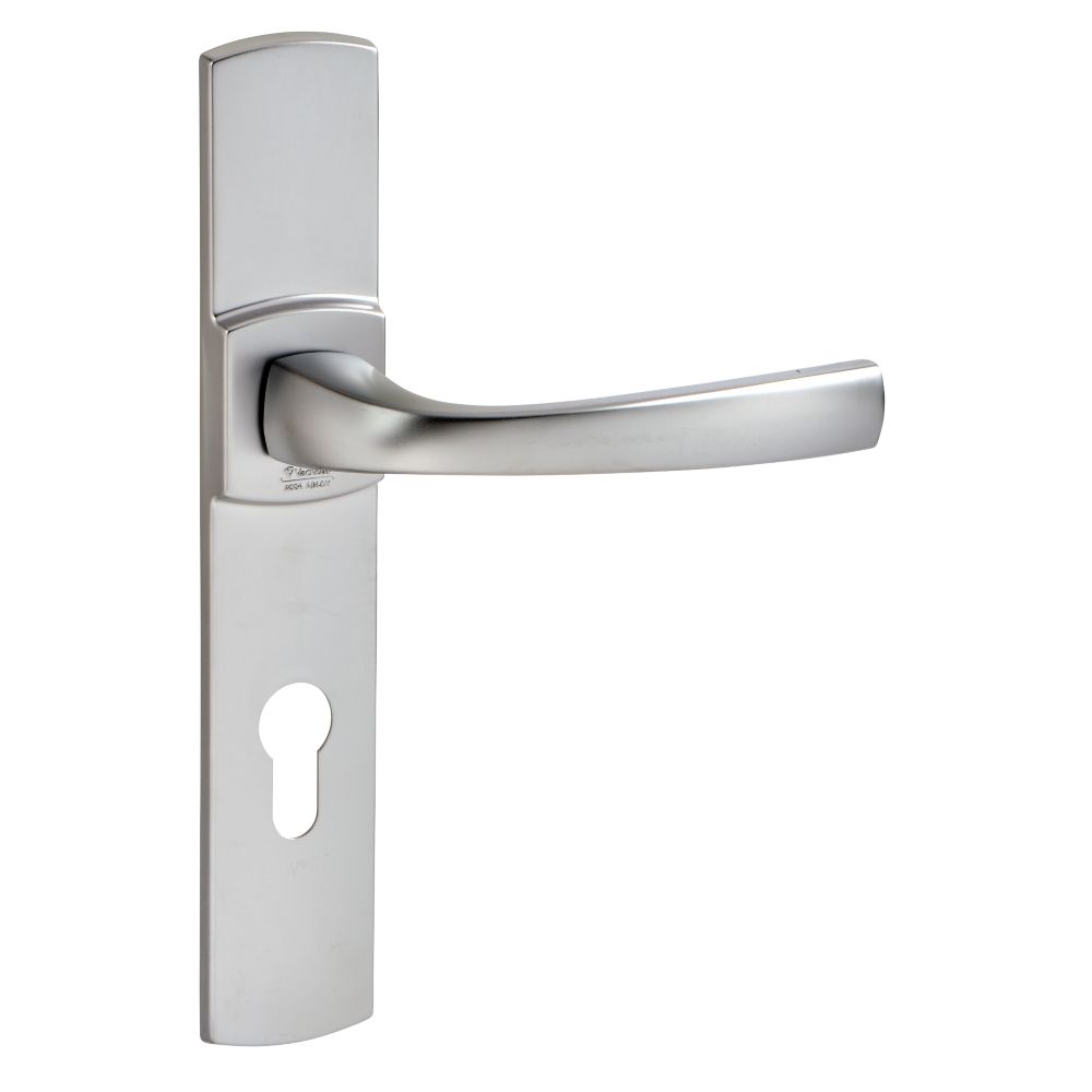 Paire de poignées de porte à cylindre Vachette MUZE chrome velours