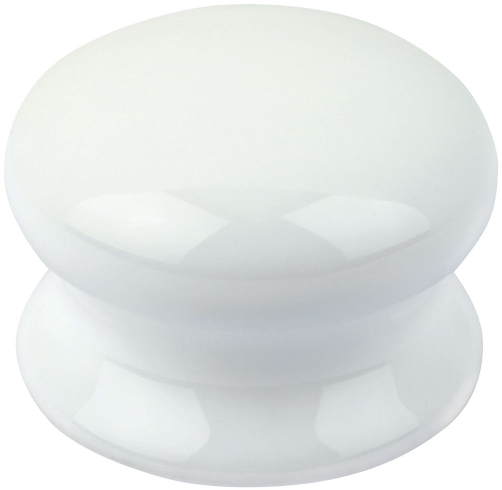 Lot de 2 poignées de porte de meuble traditionnelles Smith & Locke en porcelaine blanche 50mm