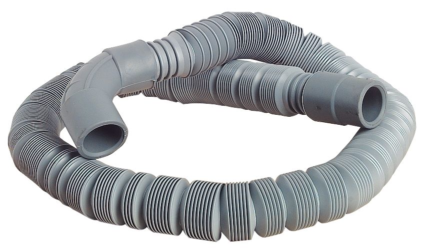 Flexible de vidange pour machine à laver Pronorm, gris, 0,8m - 3m x 21mm