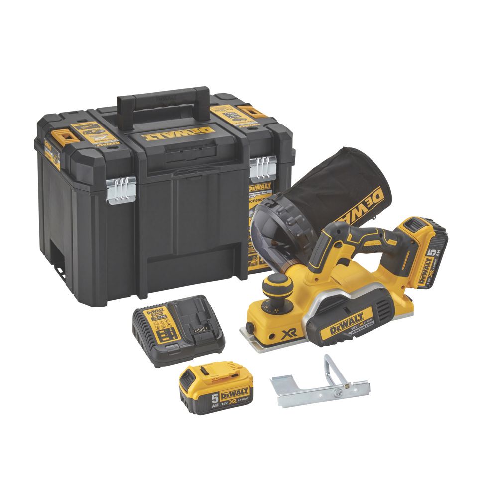 Rabot sans fil brushless DeWalt DCP580P2-QW 18V 5Ah Li-Ion XR
