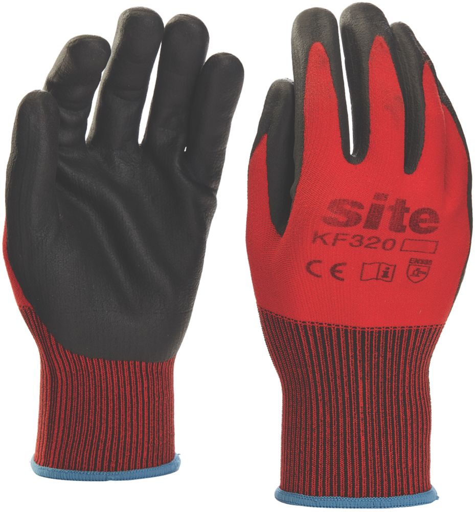 Gants de manutention en nitrile Site KF320 rouge / noir taille XL